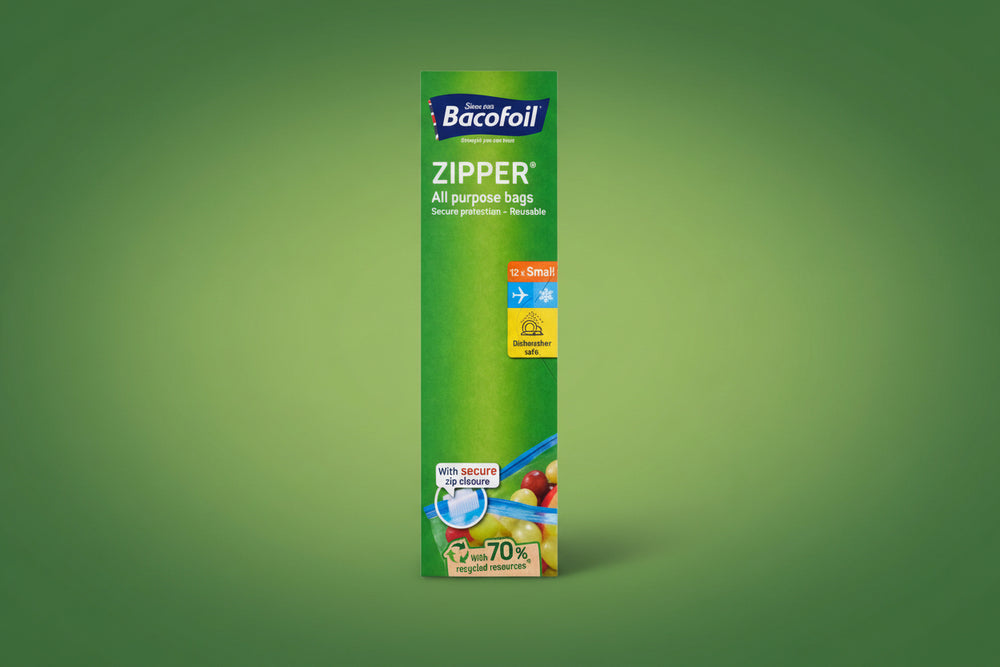 BACOFOIL ZIPPER BAGS 1LTR SMALL 12s.