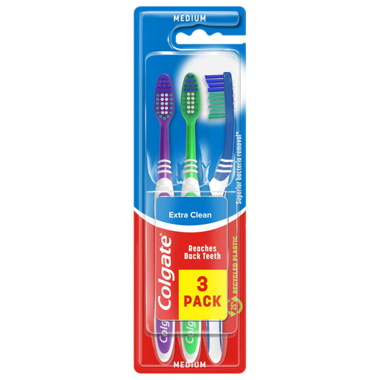 COLGATE TOOTHBRUSH EXTRA CLEAN MEDIUM 3PK