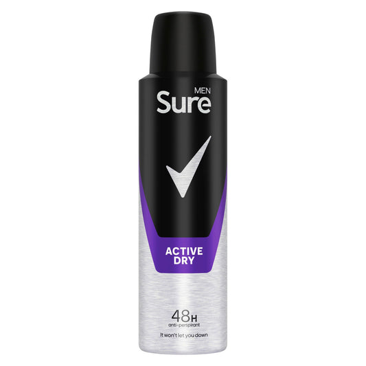 SURE A/P MEN ACTIVE DRY 150ML.