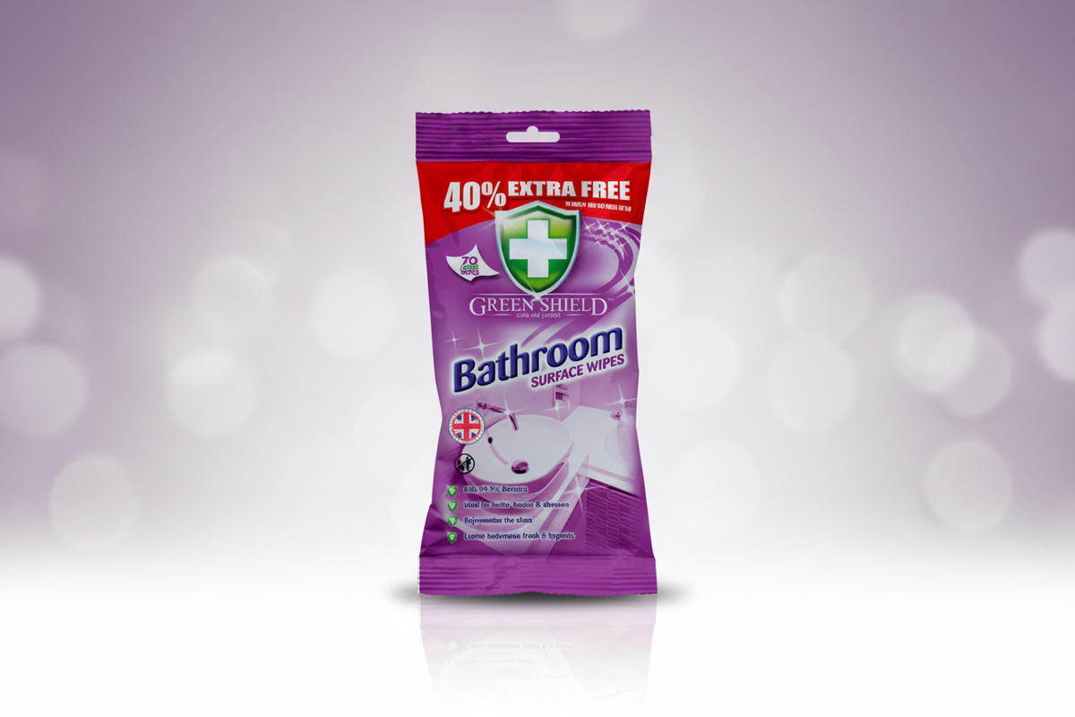 GREENSHIELD WIPE BATHROOM SURFACE            70's
