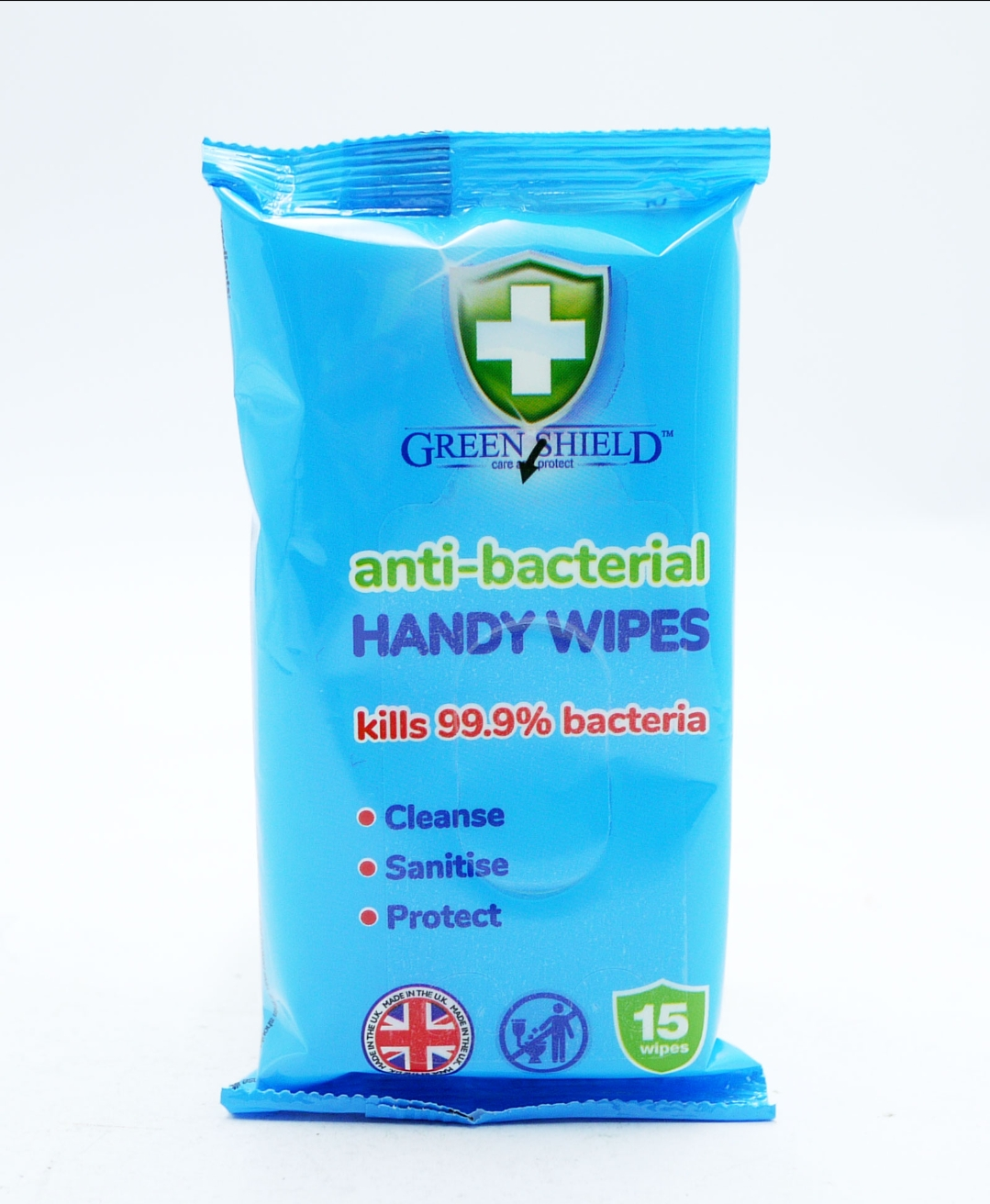 GREENSHIELD WIPE ANTIBAC HANDY 04/26 15's