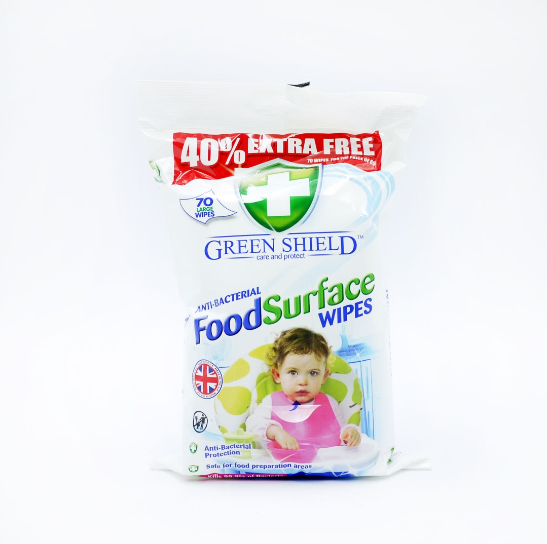 GREENSHIELD WIPE ANTIBAC FOOD SURFACE 08/26  70's