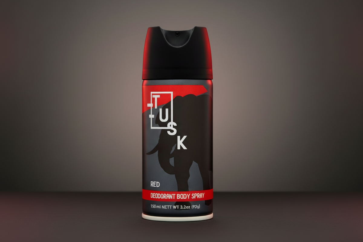 Tusk Body Spray Red 23/1/27. 150ml