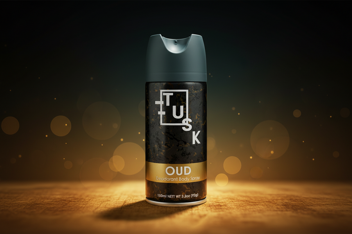 Tusk Body Spray Oud 23/01/27. 150ml