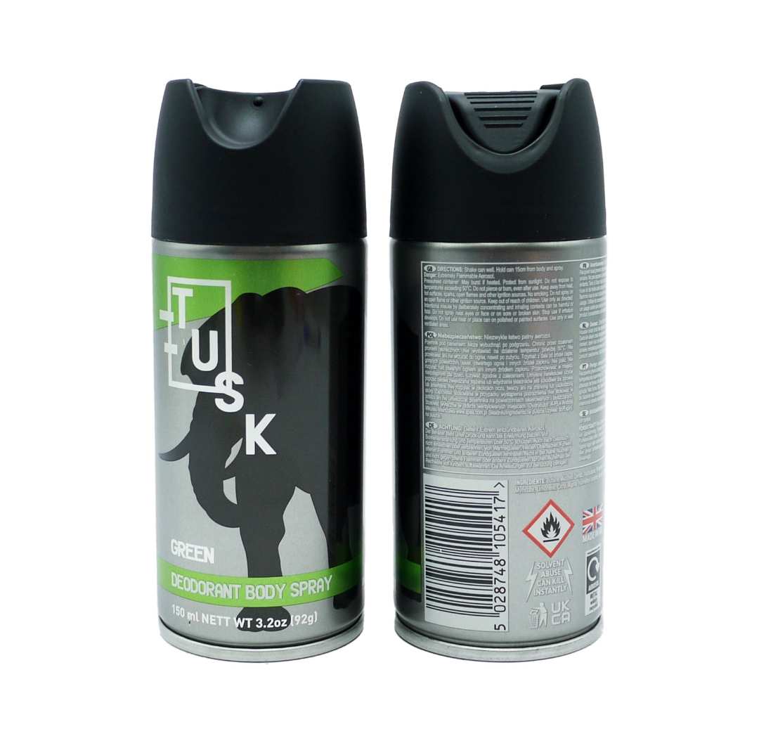 TUSK BODY SPRAY GREEN  22/1/27  150ml