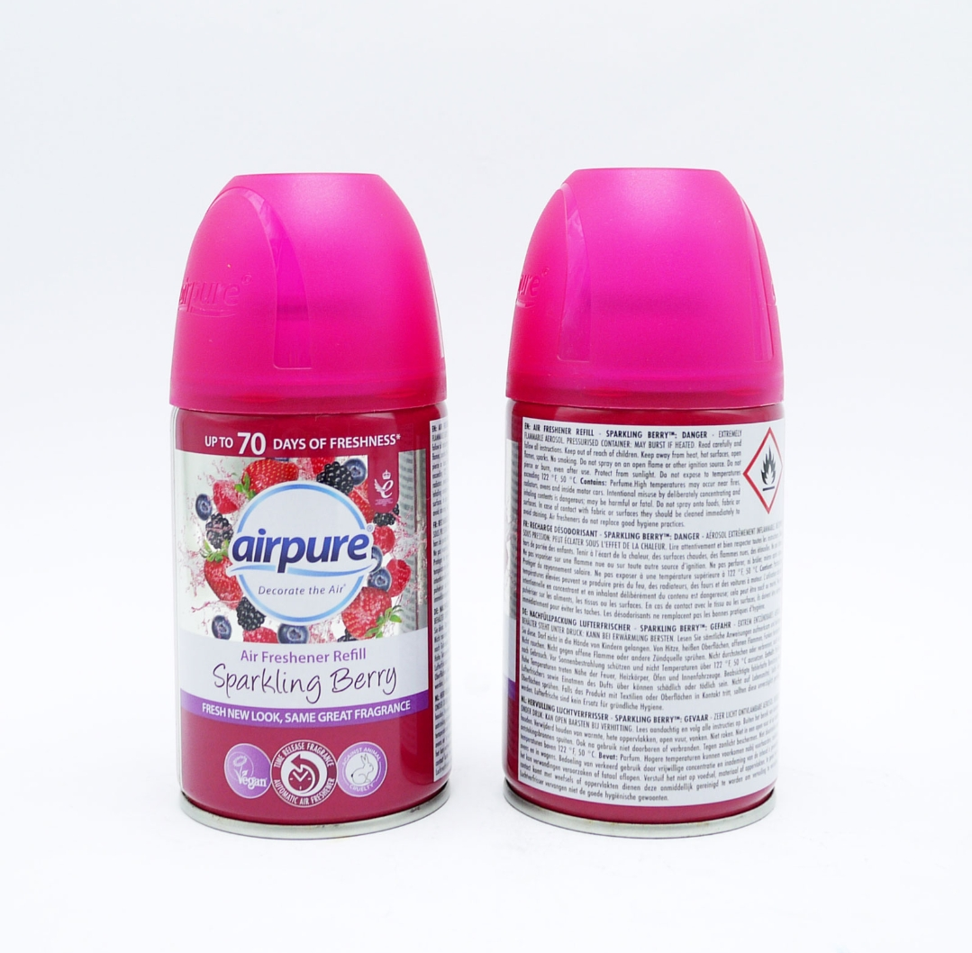 AIRPURE AIR FRESH AUTO REFILL BERRY.   250ML