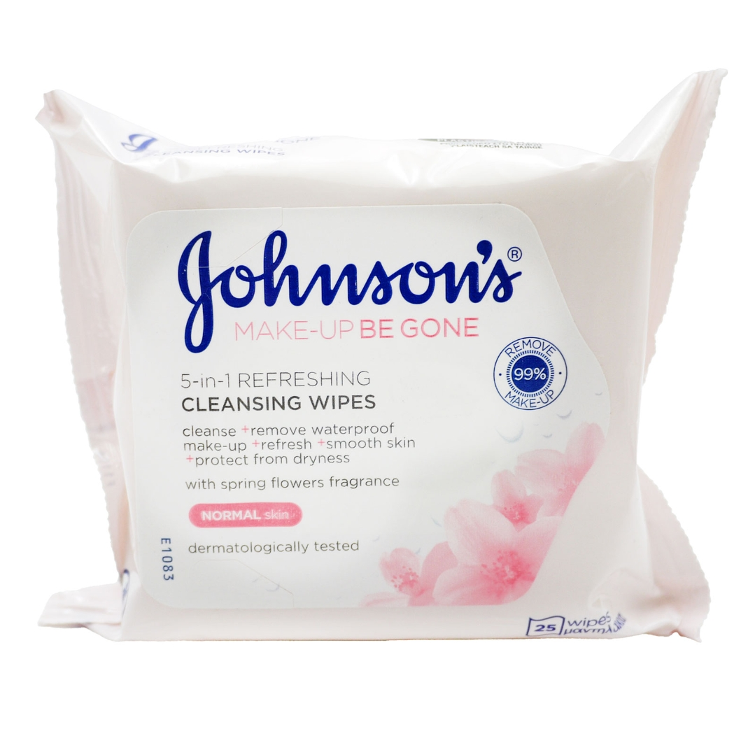 JOHNSONS FACE WIPES MAKE UP REFRESHING 11/26    25's