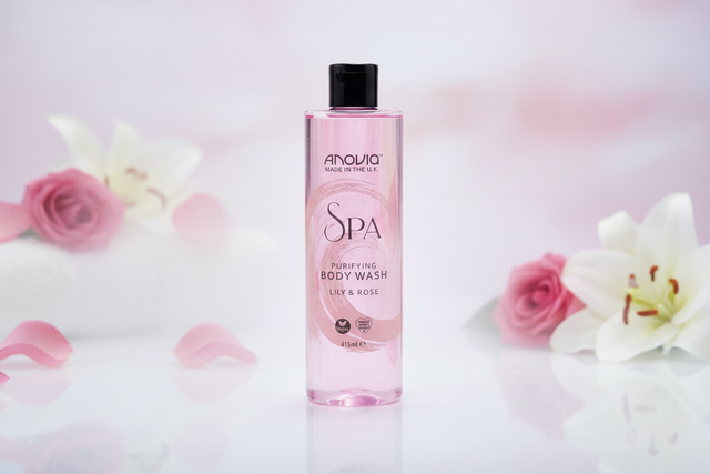 ANOVIA BODY WASH SPA LILY AND ROSE  05/27  415ML