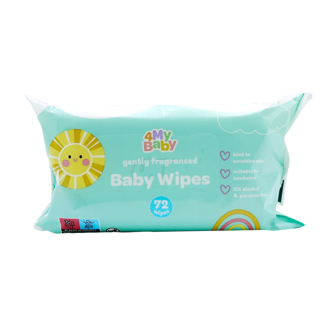 4MY BABY WIPES GENTLY FRAGRANCED 72's.