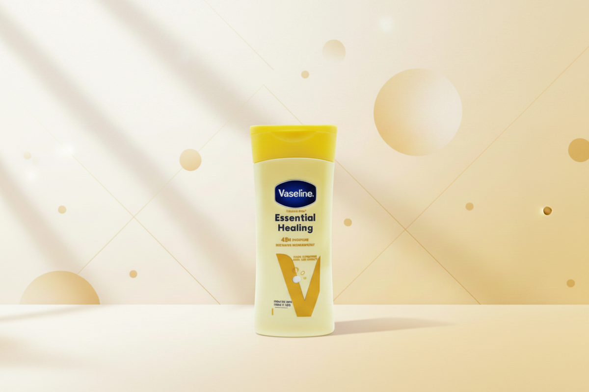 VASELINE LOTION ESSENTIAL HEALING DRY SKIN 200ML.