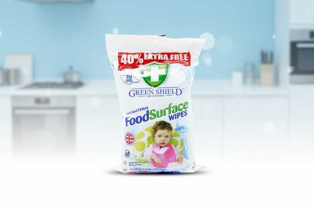 GREENSHIELD WIPE ANTIBAC FOOD SURFACE  70's