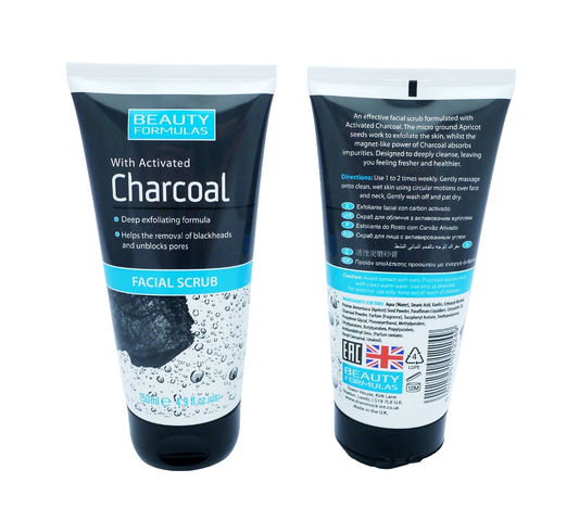 BEAUTY FORMULAS CHARCOAL FACE SCRUB 150ML