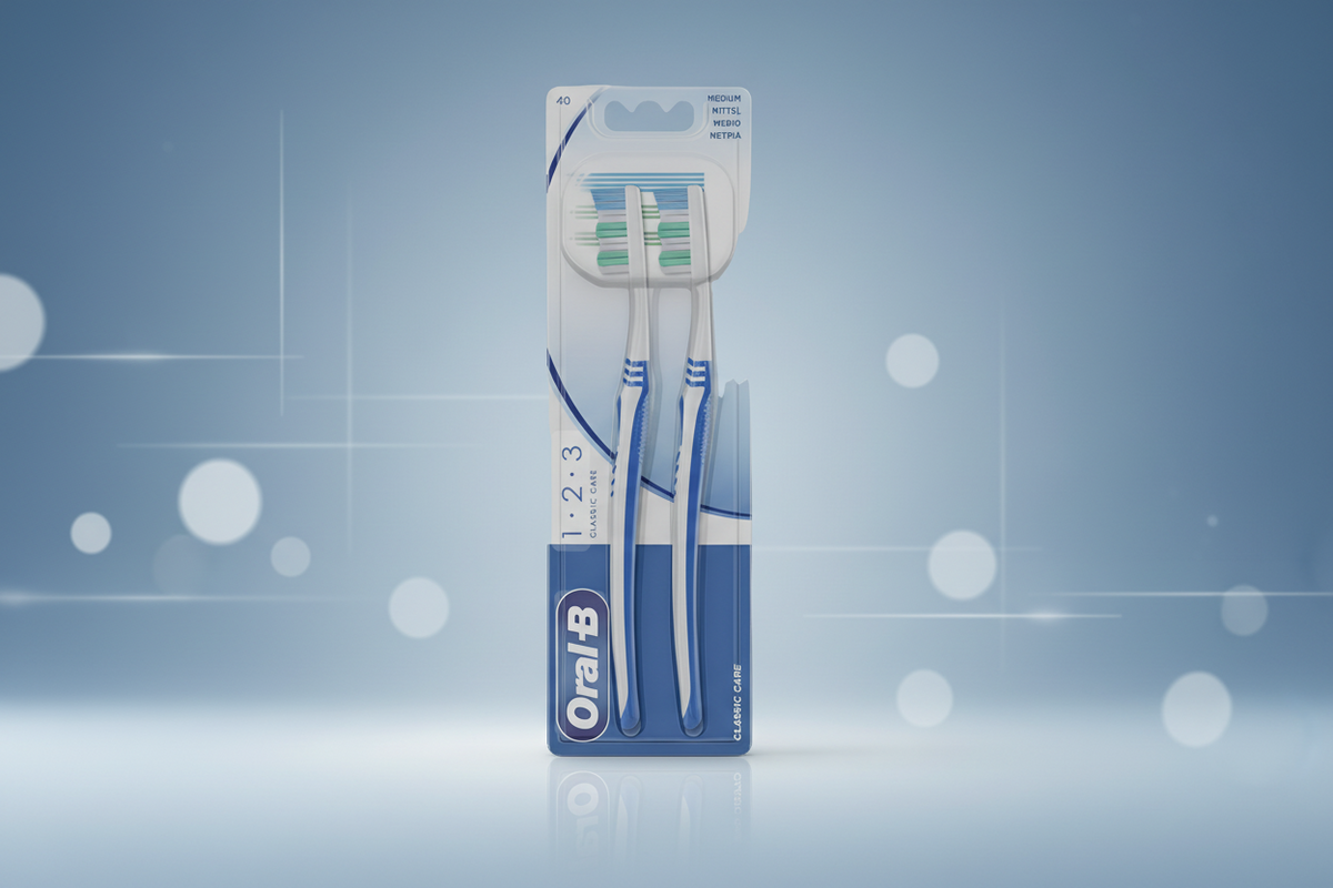 ORAL B TOOTHBRUSH 123 CLASSIC CARE TWIN