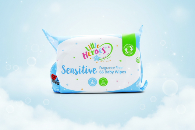 LITTLE HEROES SENSITIVE BABY WIPES 66s