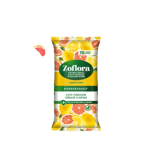 ZOFLORA WIPES LEMON ZING 31/05/25 (C) 70's