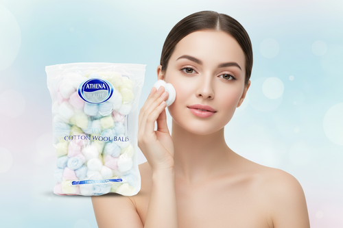 Athena Cotton Balls Coloured 100'S