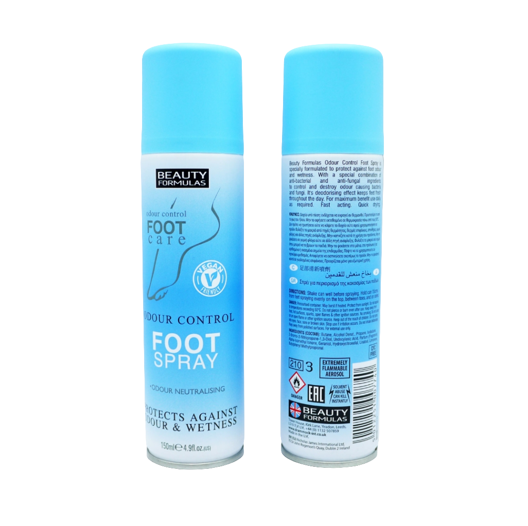 BEAUTY FORMULAS FOOT SPRAY ODOUR CONTROL 150ML