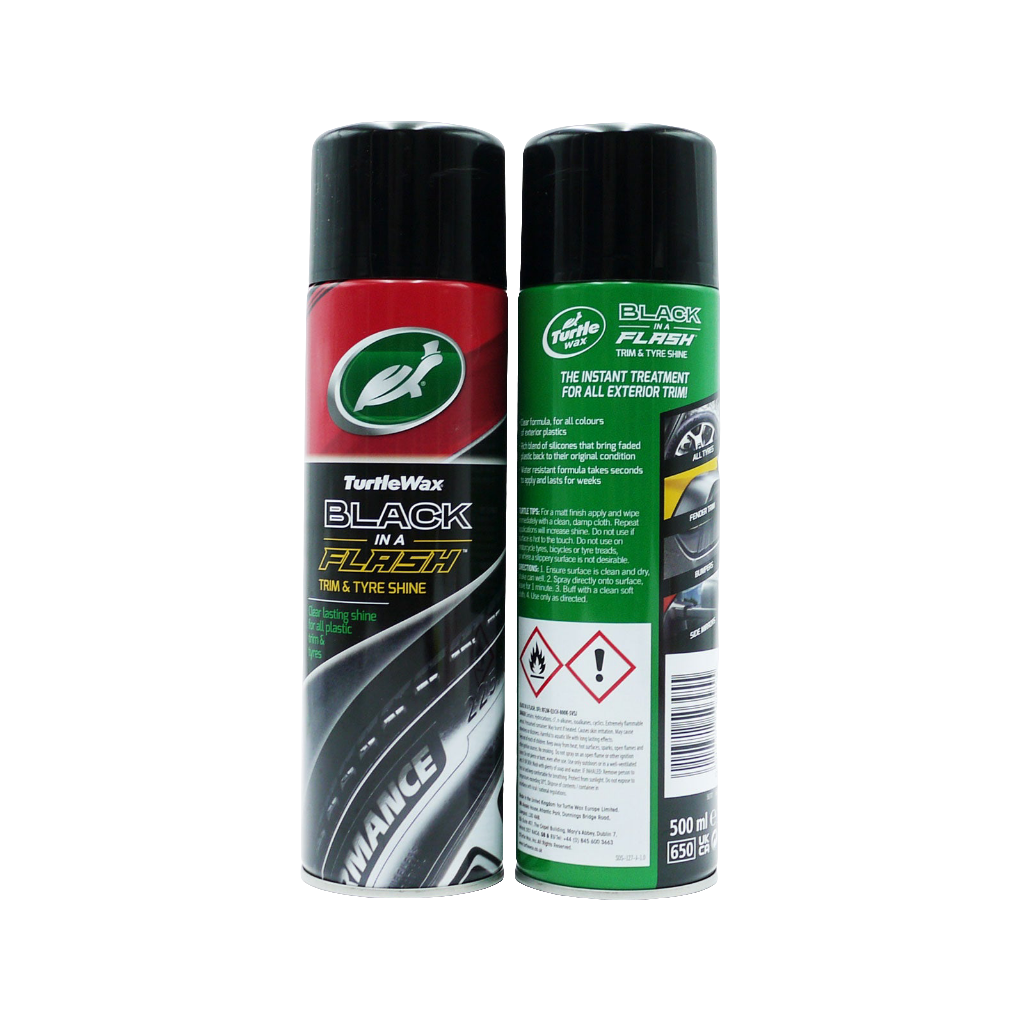 TURTLE WAX BLACK TRIM & TYRE WAX 500ML.