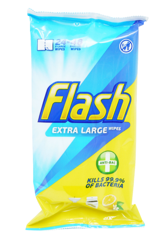 FLASH WIPES LEMON ANTI BAC 30/01/25(D)  2X 60's