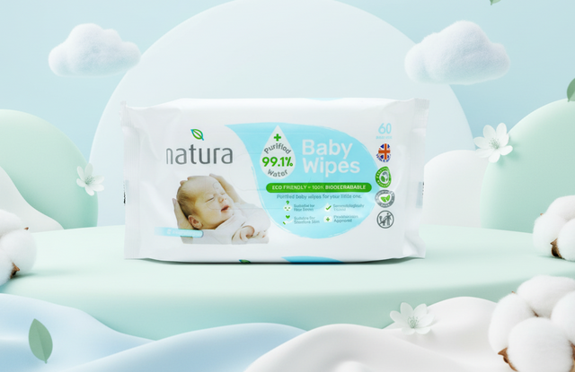 Natura Baby Wipes Purified Water 60 Pack