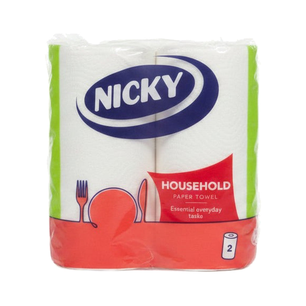 Nicky Kitchen Roll White 2 Pack