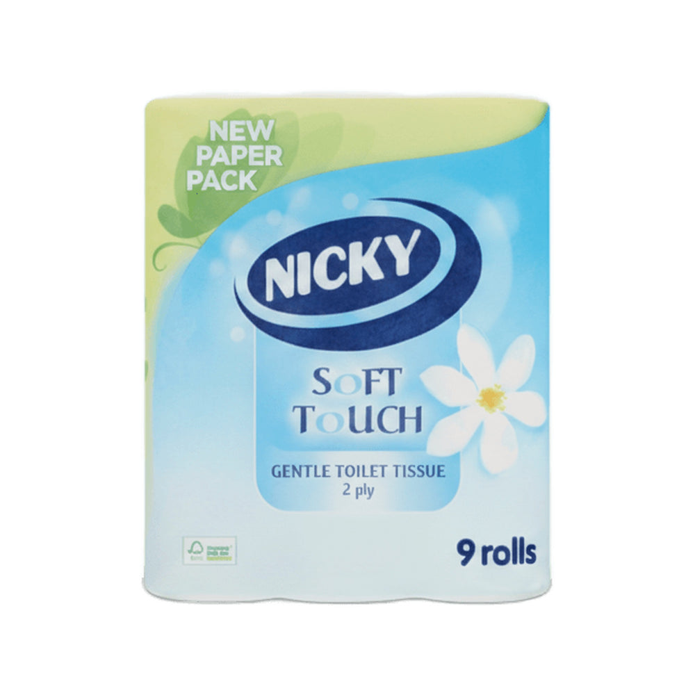 Nicky Soft Touch Toilet Tissue 2ply 9 Pack