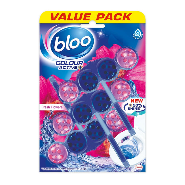 Bloo Colour Active Flower Toilet Rim Block 3 x 50g