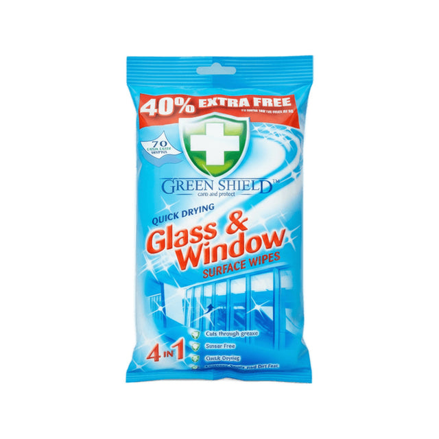 Greenshield Glass & Window Wipes 70 Pack