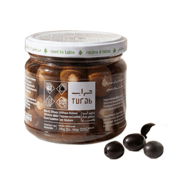 Turab Black Olives Stuff in Goat Labne 300g
