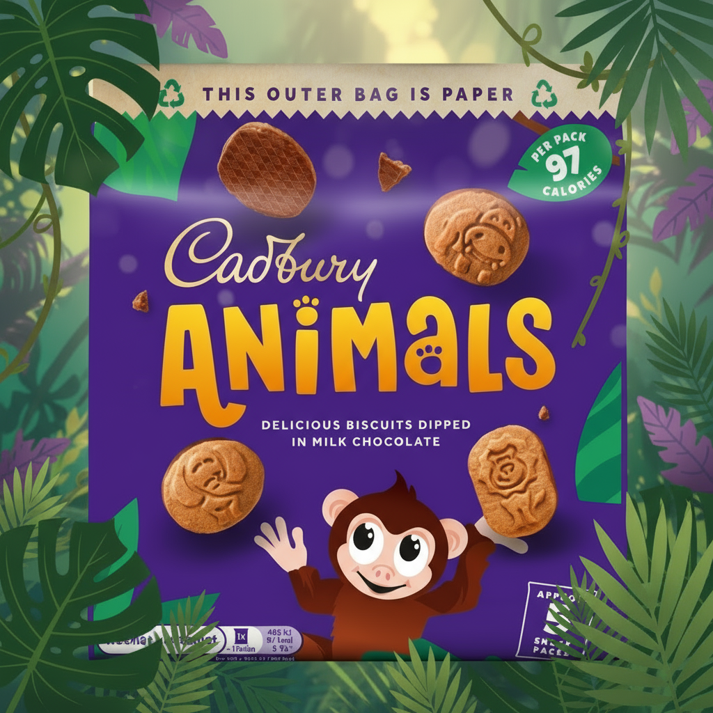 CADBURY ANIMALS MINI BISCUITS 5pkt 99.5GM