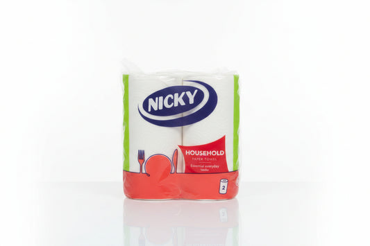 NICKY KITCHEN ROLL WHITE HOUSEHOLD 2PK