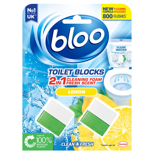 BLOO TOILET BLOCK LEMON CUBE 2x50G