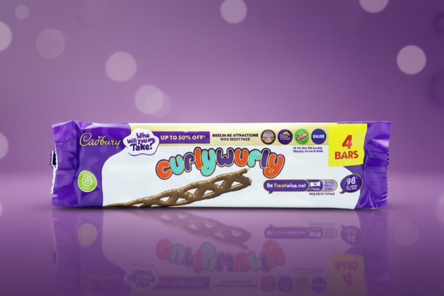 CADBURY CURLY WURLY CHOCOLATE BAR 4PK 86G