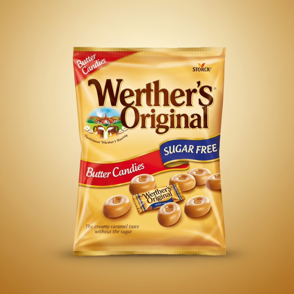 WERTHERS ORIGINAL SUGAR FREE BUTTER CANDY 80GM