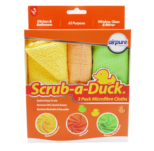 AIRPURE SCRUB A DUCK MICROFIBRE CLOTHS 3pkt