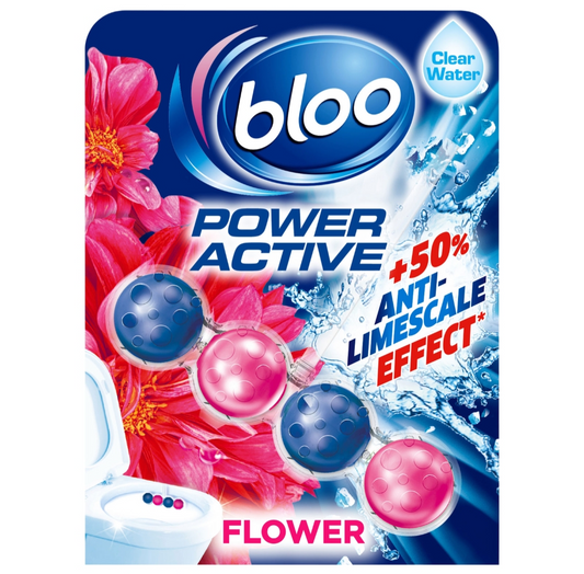 BLOO POWER CLEAR WATER TOILET RIM BLOCK FLOWER 50GM