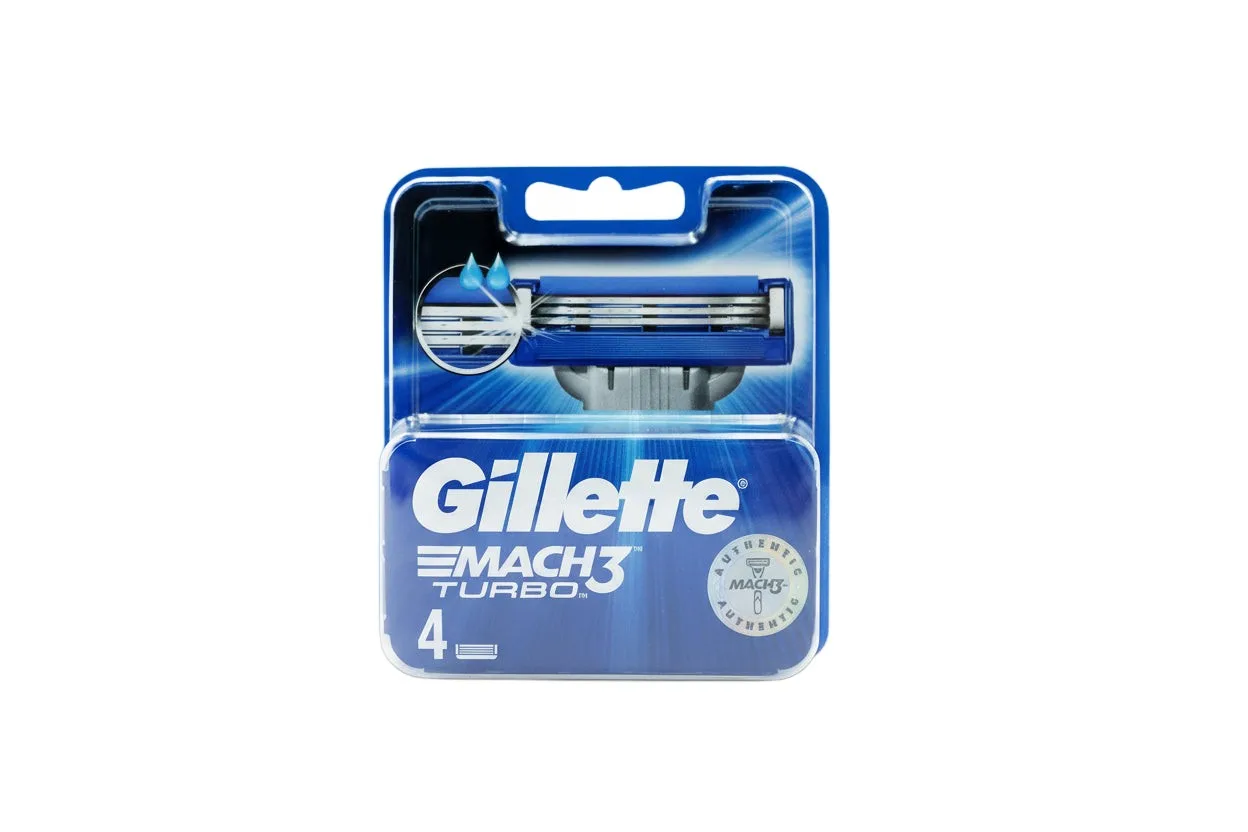 Gillette Mach 3 Turbo Blades 4 Pack.
