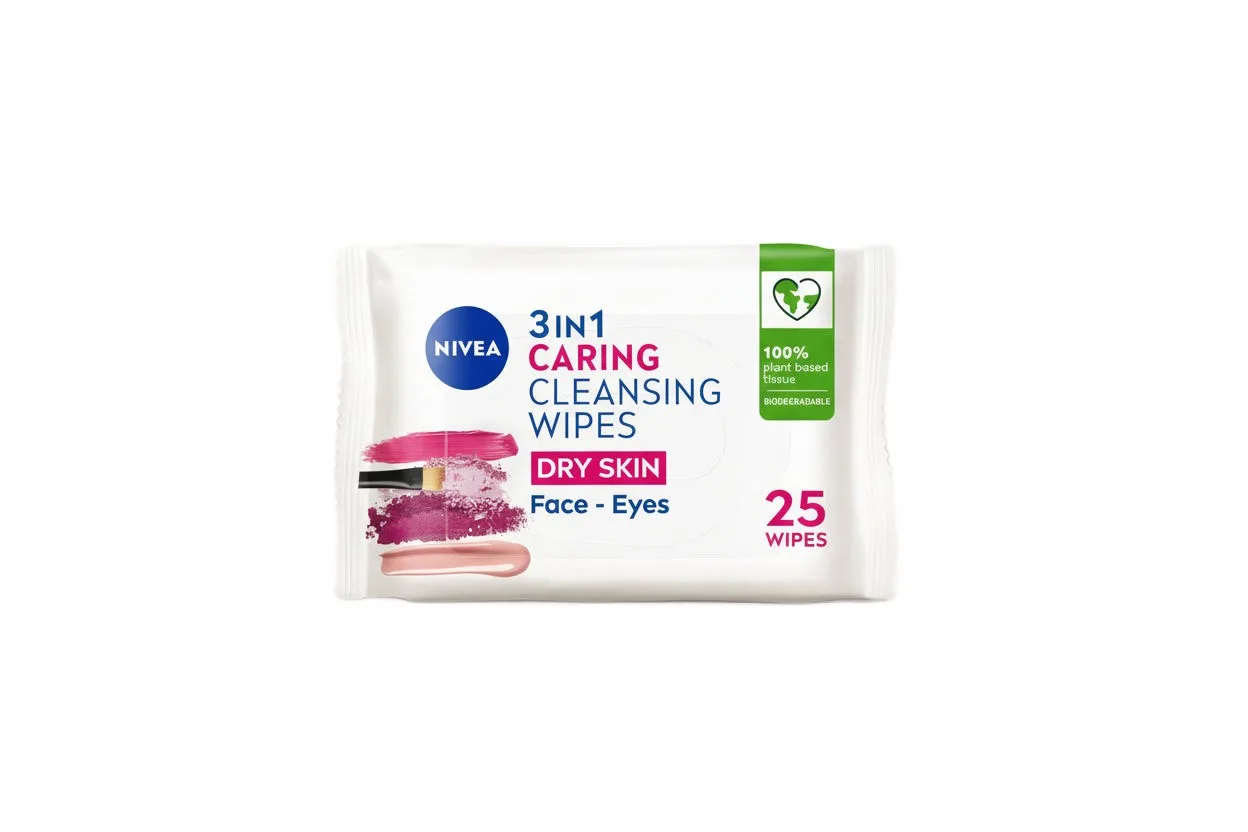 Nivea Biodegrade Cleansing Wipes Dry Skin 25 Pack