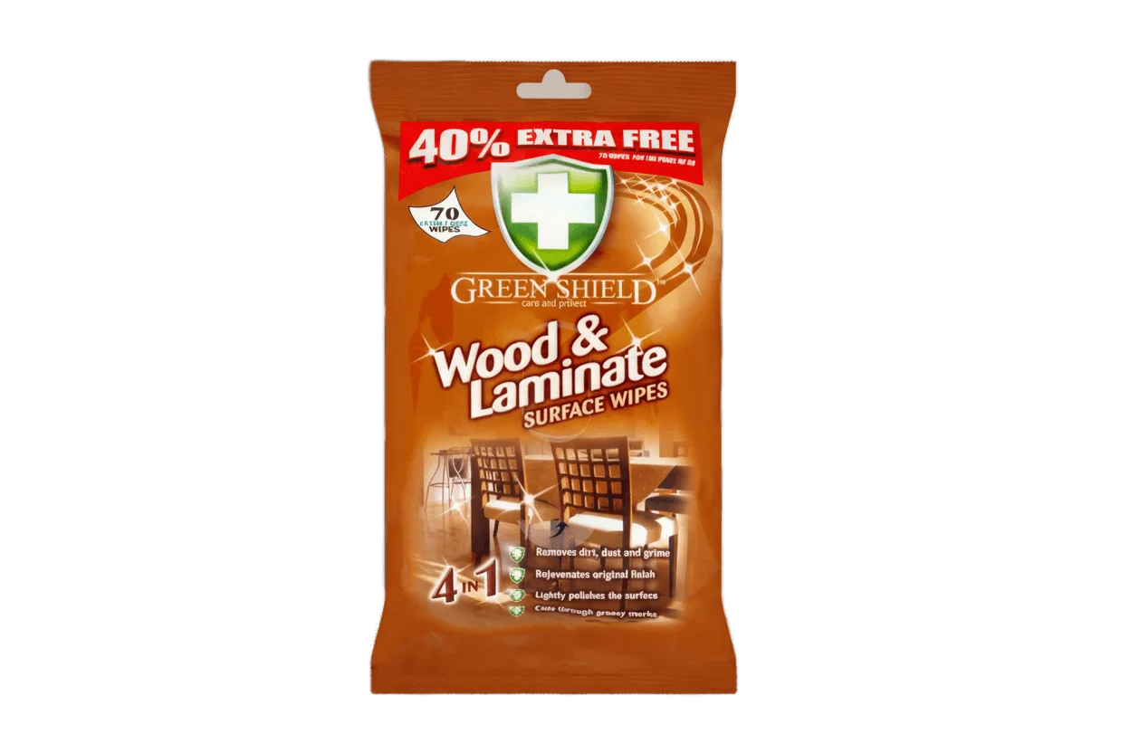 Greenshield Wood & Laminate Surface Wipes 70 Pack