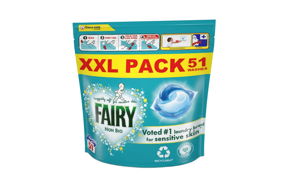 Fairy Laundry Pods Non-Bio Sensitive Skin 51 Washes