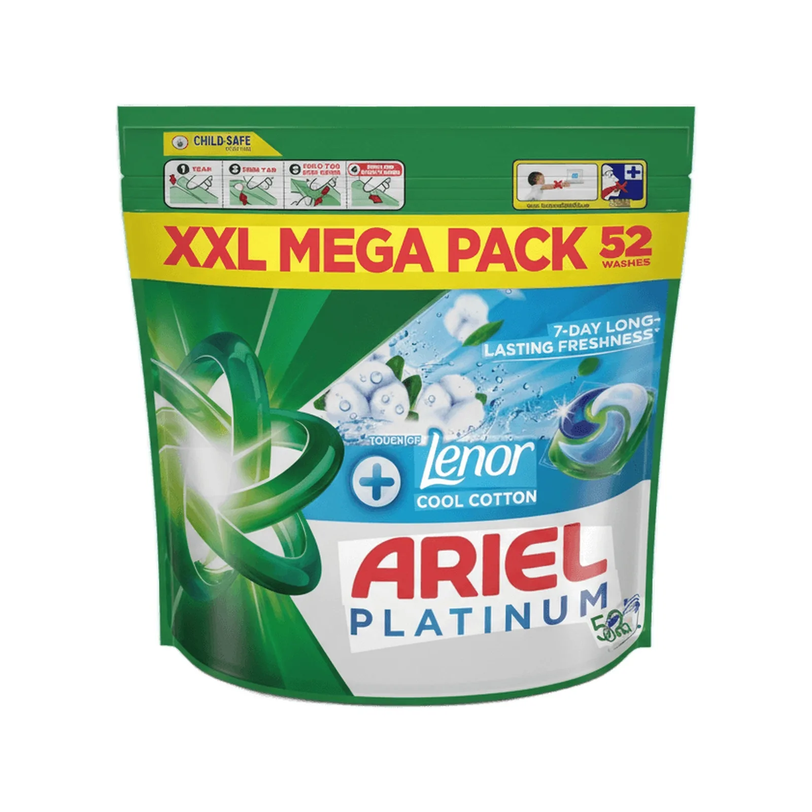Ariel Platinum Pods Cotton Lenor 52 Washes