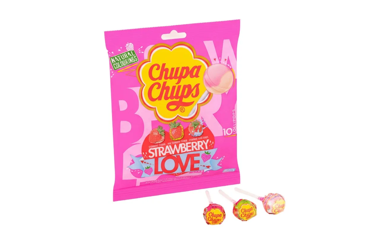 Chupa Chups Strawberry Love Bags 10 Pack
